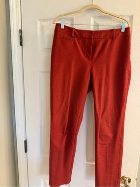 White House Black Market Brick Red Straight-Leg Dress Pants